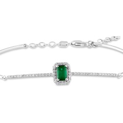 0,81 Karat Diamant Smaragd Armband - 3