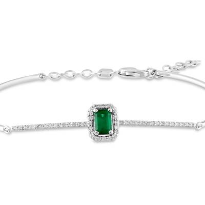 0,81 Karat Diamant Smaragd Armband - 3