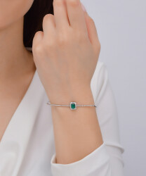 0,81 Karat Diamant Smaragd Armband - 4