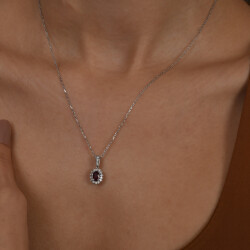 0,86 Karat Diamant Rubin Kette - 4