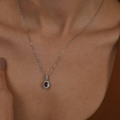 0,86 Karat Diamant Rubin Kette - 4