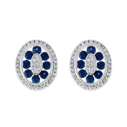 0,87 Karat Diamant Safir Ohrringe - 2