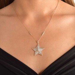 0,89 Karat Diamant Stern Form Kette (Groß) - 4