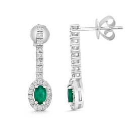 0,89 Karat Diamant Smaragd Ohrringe - Star Pırlanta