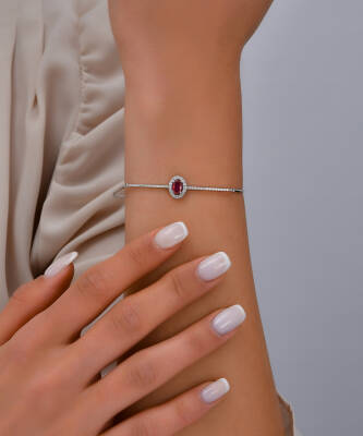 0,92 Karat Diamant Rubin Armband - 4