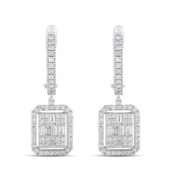 0,95 Karat Diamant Baguette Ohrringe - 2