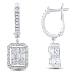 0,95 Karat Diamant Baguette Ohrringe - 3