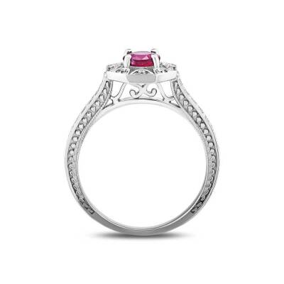 0,95 Karat Rubin Diamantring - 3