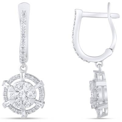 0,96 Karat Diamant Baguette Ohrringe - 3