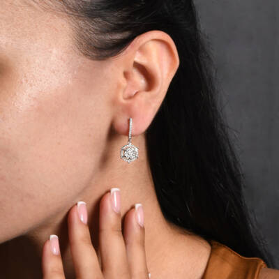 0,96 Karat Diamant Baguette Ohrringe - 4