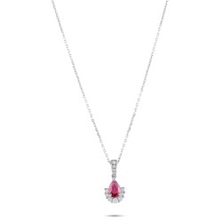 0,96 Karat Diamant Rubin Kette - 3