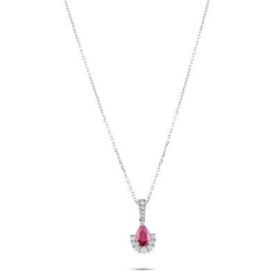 0,96 Karat Diamant Rubin Kette - 3