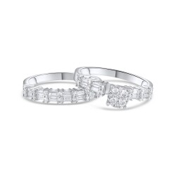 0,97 Karat Baguette Invisible Twins Diamantring - Star Pırlanta