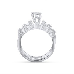 0,97 Karat Baguette Invisible Twins Diamantring - 2