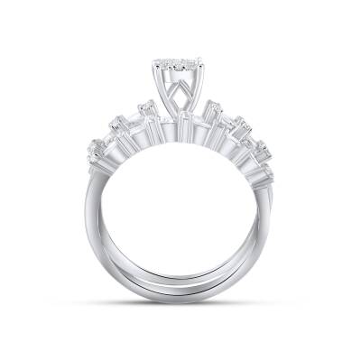 0,97 Karat Baguette Invisible Twins Diamantring - 2