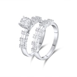 0,97 Karat Baguette Invisible Twins Diamantring - 3