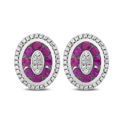 0,97 Karat Diamant Rubin Ohrringe - 2