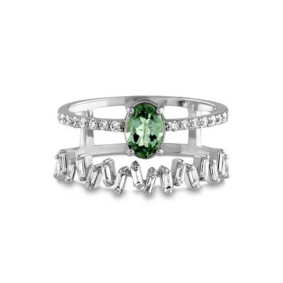 1,01 Karat Turmalin Diamantring - 1