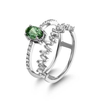 1,01 Karat Turmalin Diamantring - 2