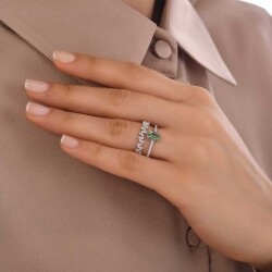 1,01 Karat Turmalin Diamantring - 4