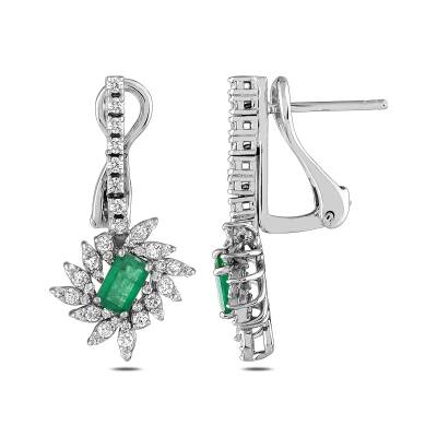 1,01 Karat Diamant Smaragd Ohrringe - 1