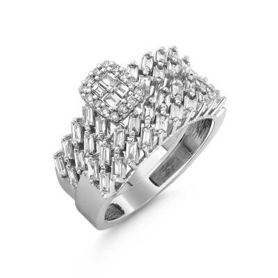 1,02 Karat 2er Baguette Diamantring - 2