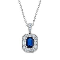 1,04 Karat Diamant Safir Kette - Star Pırlanta