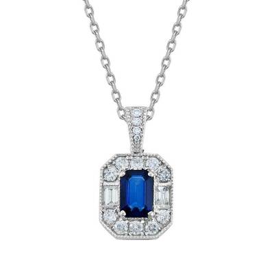 1,04 Karat Diamant Safir Kette - 1