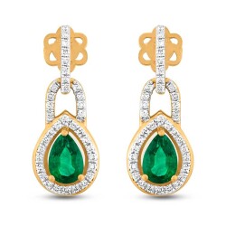 1,06 Karat Diamant Smaragd Ohrringe - 2