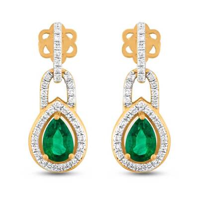 1,06 Karat Diamant Smaragd Ohrringe - 2