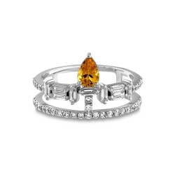 1,06 Karat Turmalin Stein Baguette Diamantring - Star Pırlanta