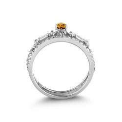 1,06 Karat Turmalin Stein Baguette Diamantring - 3