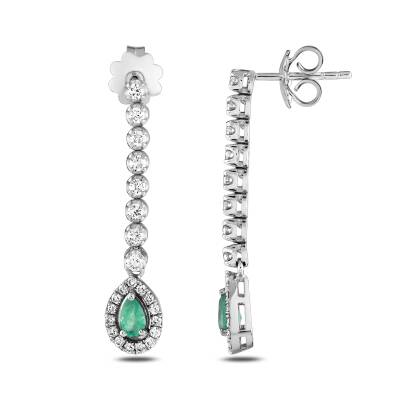 1,09 Karat Diamant Smaragd Ohrringe - 1