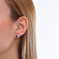 1,18 Karat Diamant Safir Ohrringe - 4