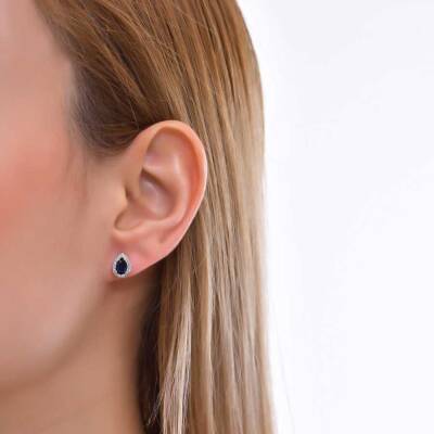 1,18 Karat Diamant Safir Ohrringe - 4