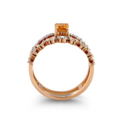 1,26 Karat Turmalin Stein Baguette Diamantring - 3