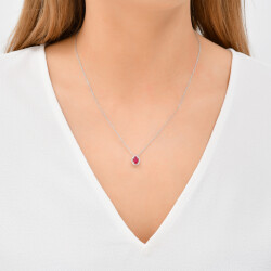 1,27 Karat Diamant Rubin Kette - 4