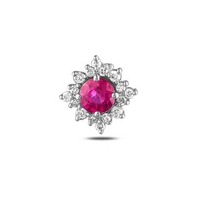 1,36 Karat Diamant Rubin Ohrringe - 3