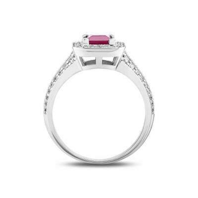 1,40 Karat Rubin Diamantring - 3