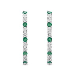 1,41 Karat Diamant Smaragd Ohrringe - 2