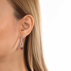 1,42 Karat Diamant Rubin Ohrringe - 4