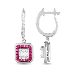 1,43 Karat Diamant Rubin Ohrringe - Star Pırlanta