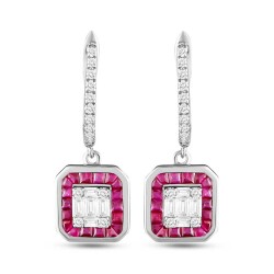 1,43 Karat Diamant Rubin Ohrringe - 2