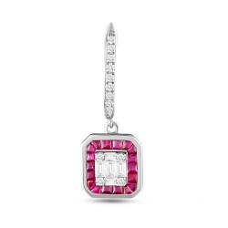 1,43 Karat Diamant Rubin Ohrringe - 3