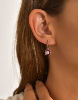 1,43 Karat Diamant Rubin Ohrringe - 4