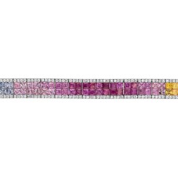 14,59 Karat Diamant Multicolor Safir Armband - Star Pırlanta