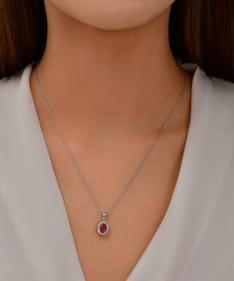 1,46 Karat Diamant Rubin Kette - 4