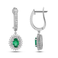 1,50 Karat Diamant Smaragd Ohrringe - Star Pırlanta