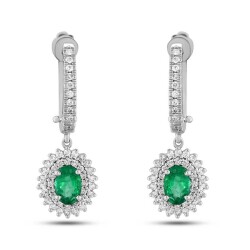 1,50 Karat Diamant Smaragd Ohrringe - 2