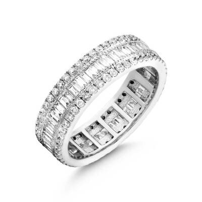 1,52 Karat Baguette Memoire Diamantring - 2